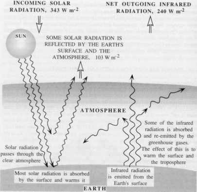 About one-third of incoming solar radiation is reflected and the remainder 